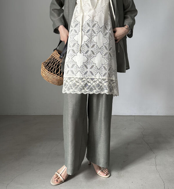 Doux archives「リネンライクシアーパンツ」|チノ|