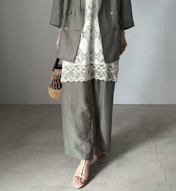 Doux archives「リネンライクシアーパンツ」|チノ|