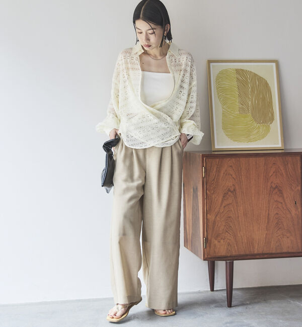 Doux archives「リネンライクシアーパンツ」|チノ|