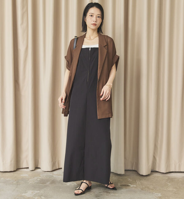 Doux archives「ＵＶ・接触冷感ウォッシャブルフロントＺＩＰジャンスカ」|ジャンパースカート|BLACK