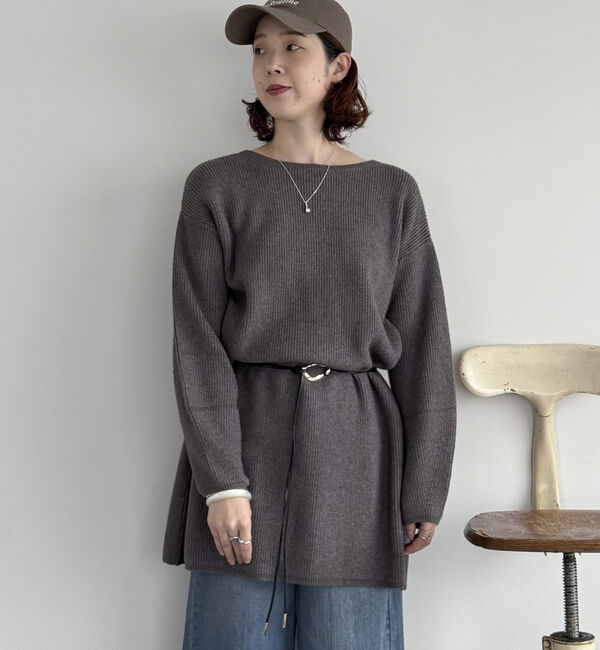 Doux archives「２Ｗａｙベルト付きチュニックワンピース」|ワンピース|CHARCOAL GRAY