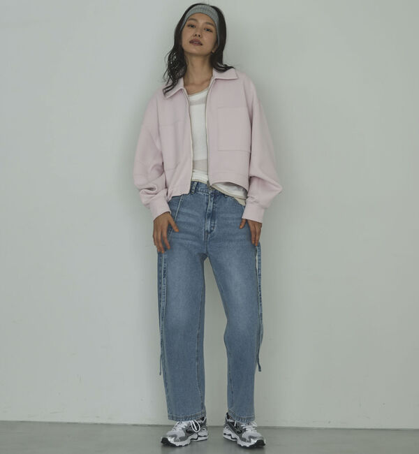 Doux archives「サスペンダー付きストレートデニムパンツ」|デニム|