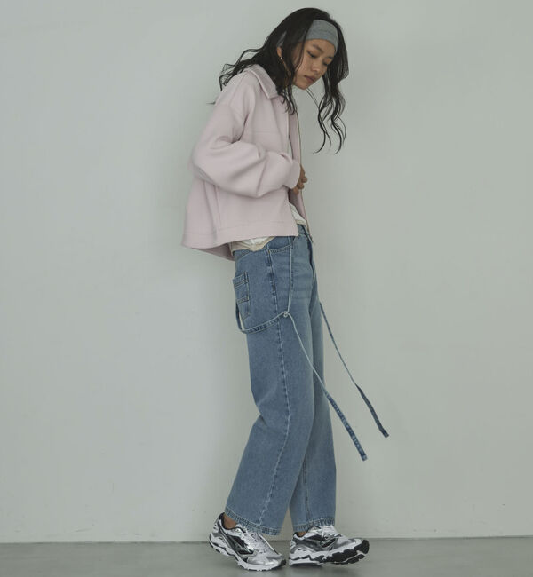 Doux archives「サスペンダー付きストレートデニムパンツ」|デニム|