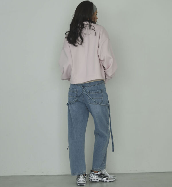 Doux archives「サスペンダー付きストレートデニムパンツ」|デニム|