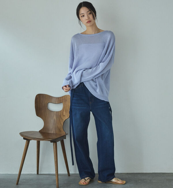 Doux archives「サスペンダー付きストレートデニムパンツ」|デニム|