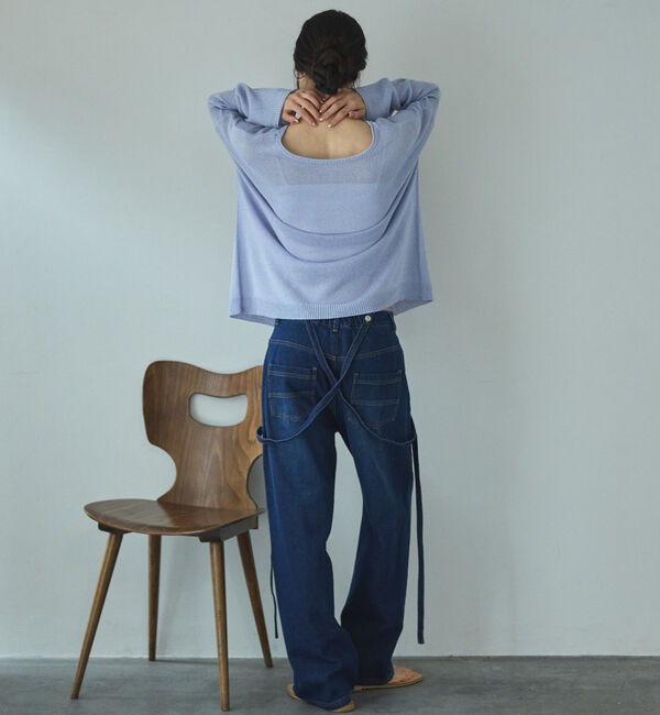 Doux archives「サスペンダー付きストレートデニムパンツ」|デニム|