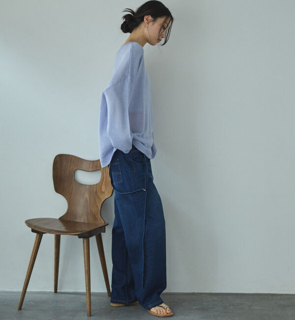 Doux archives「サスペンダー付きストレートデニムパンツ」|デニム|