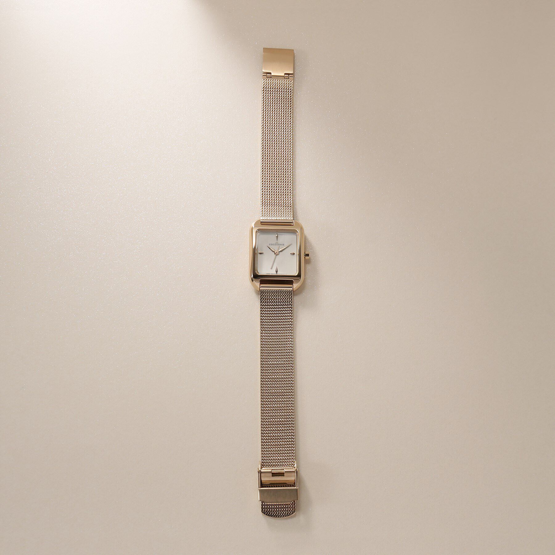COCOSHNIK「RGスクエアメッシュベルト ウォッチ（ゴールド）」|腕時計|