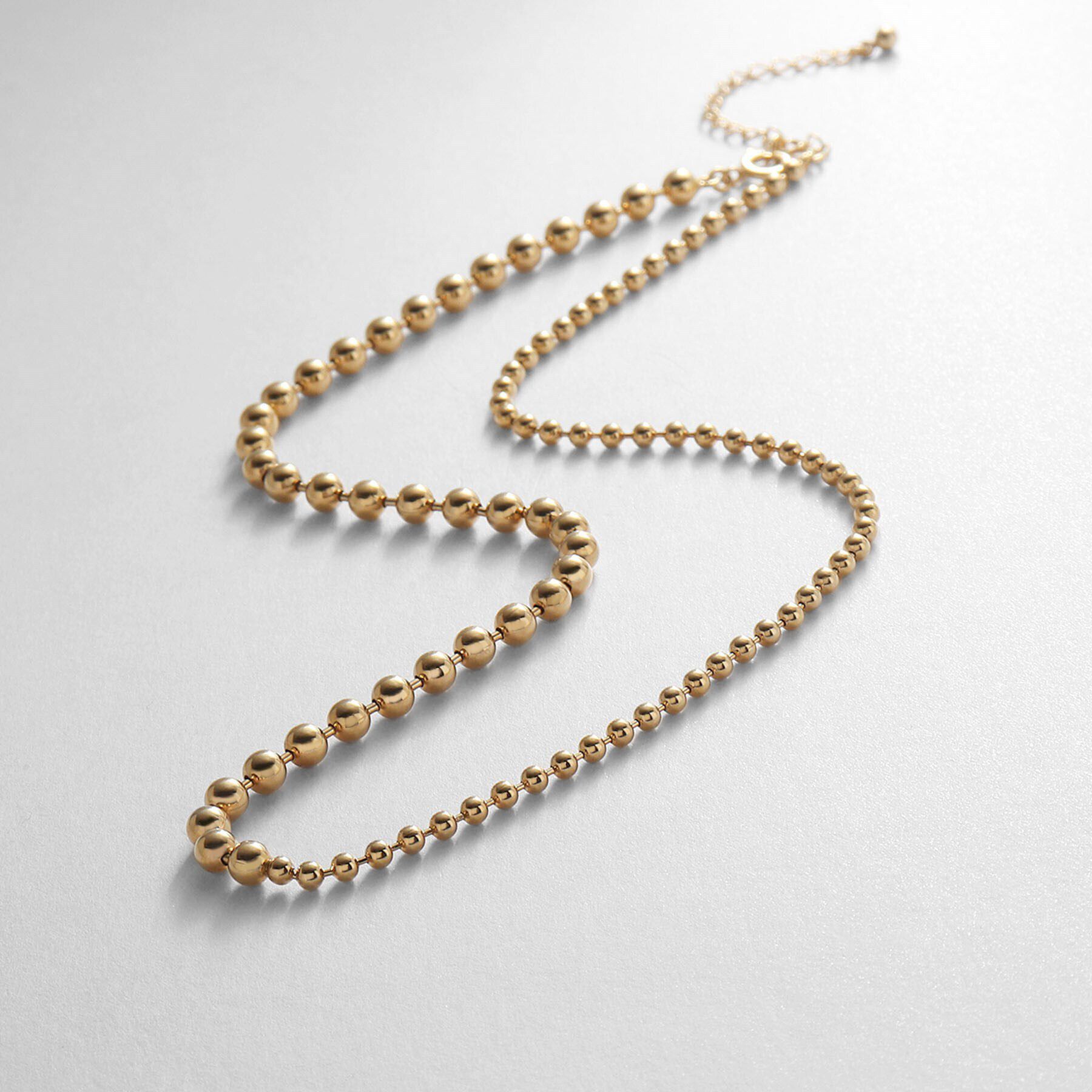 COCOSHNIK ONKITSCH「シルバー デザインチェーン ミックスボールネックレス GP」|ネックレス|