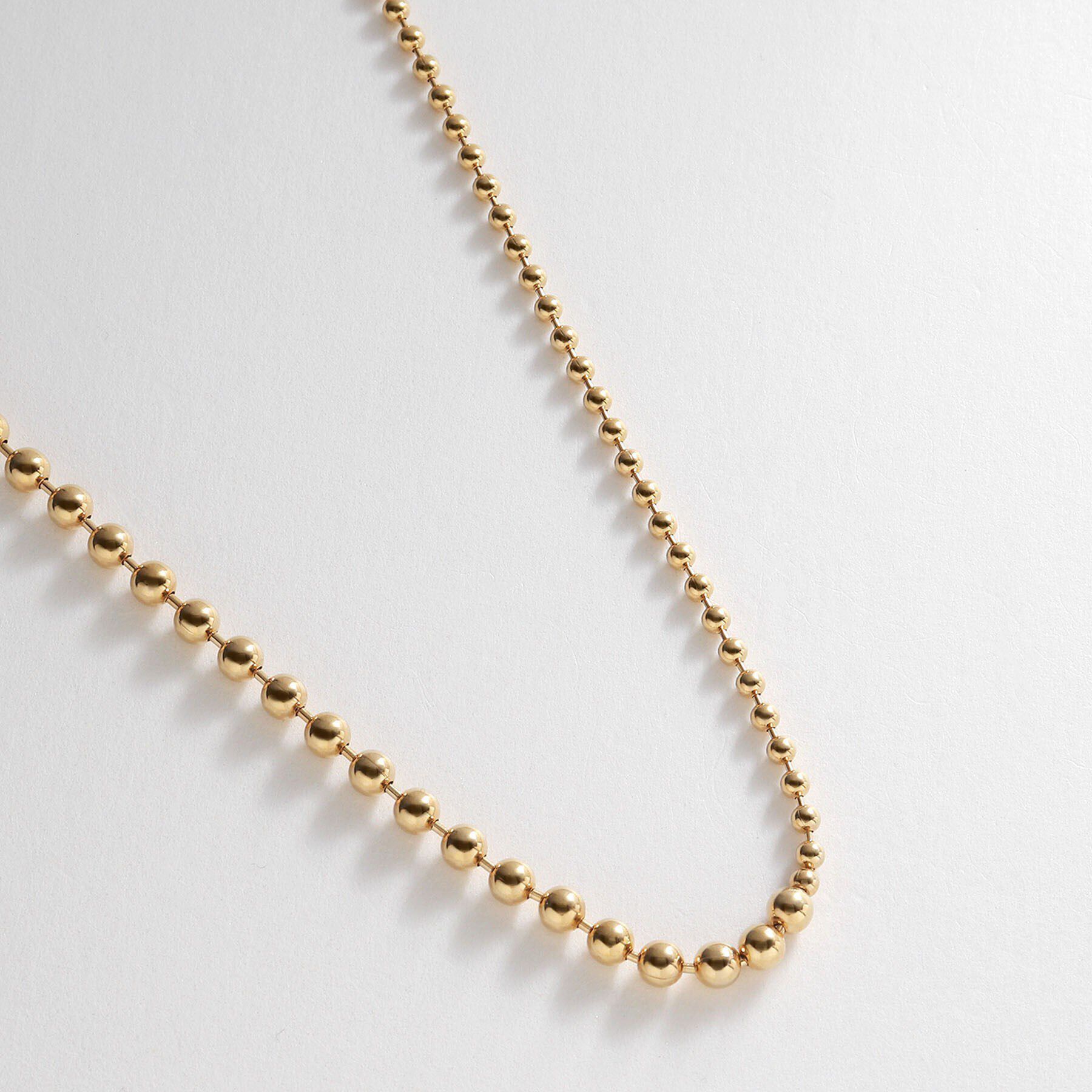 COCOSHNIK ONKITSCH「シルバー デザインチェーン ミックスボールネックレス GP」|ネックレス|