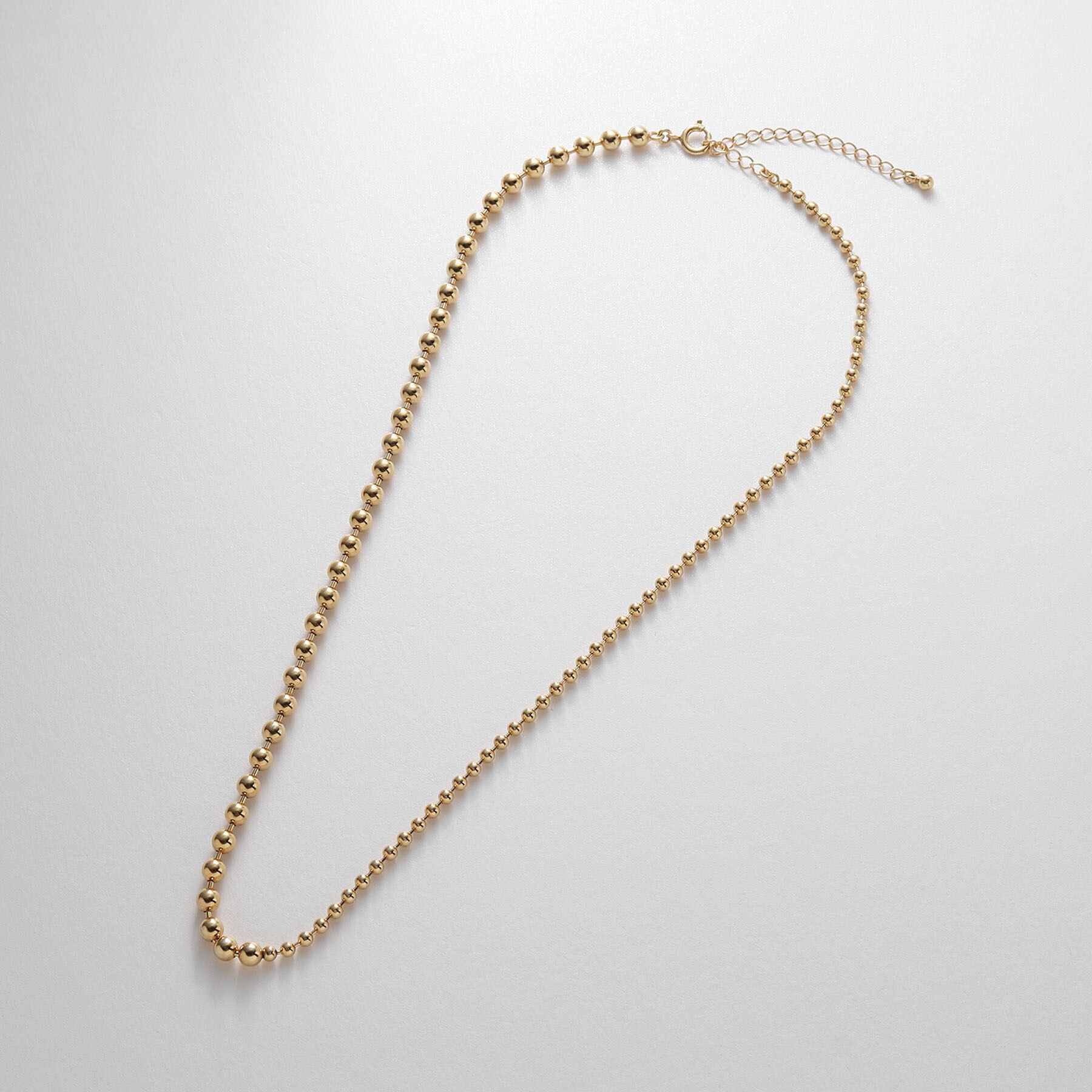 COCOSHNIK ONKITSCH「シルバー デザインチェーン ミックスボールネックレス GP」|ネックレス|