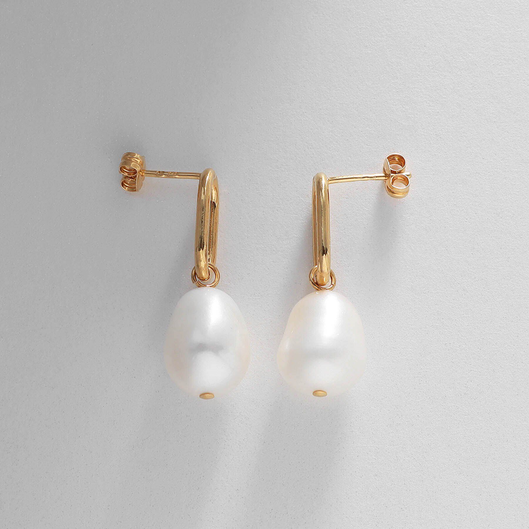 COCOSHNIK ONKITSCH「シルバー バロックパール チェーンリンク ショートピアス GP」|ピアス|