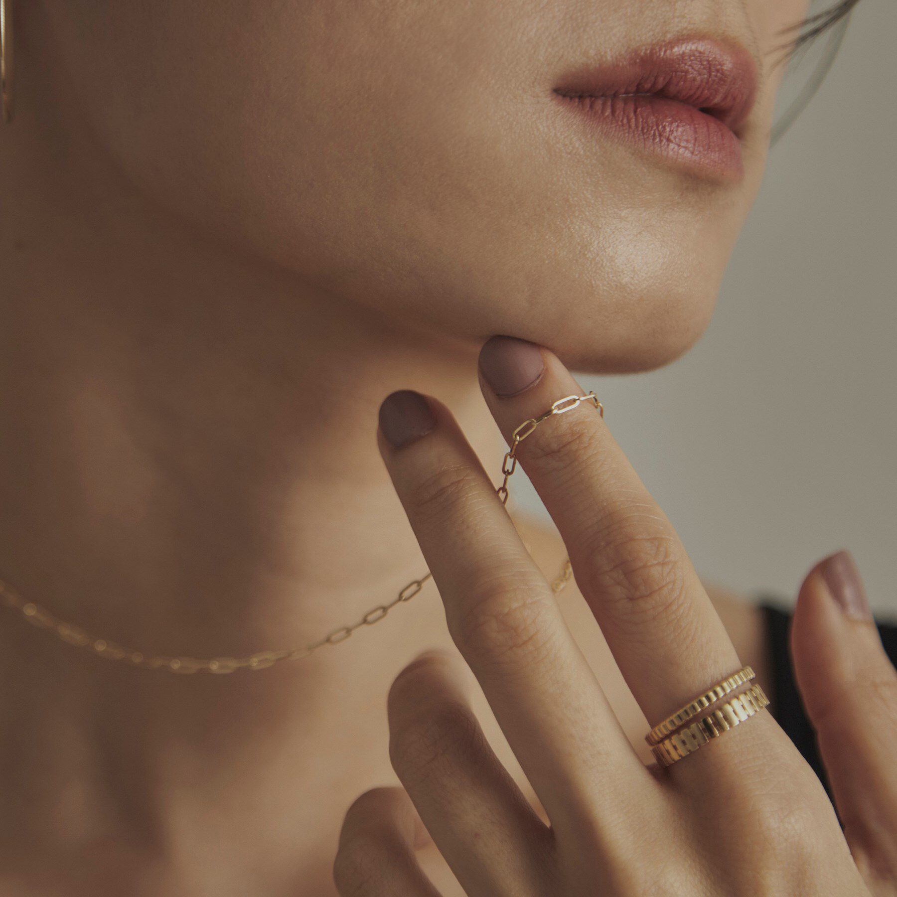 COCOSHNIK「K18中空プリムケーブルチェーン ネックレスS（43cm）」|ネックレス|