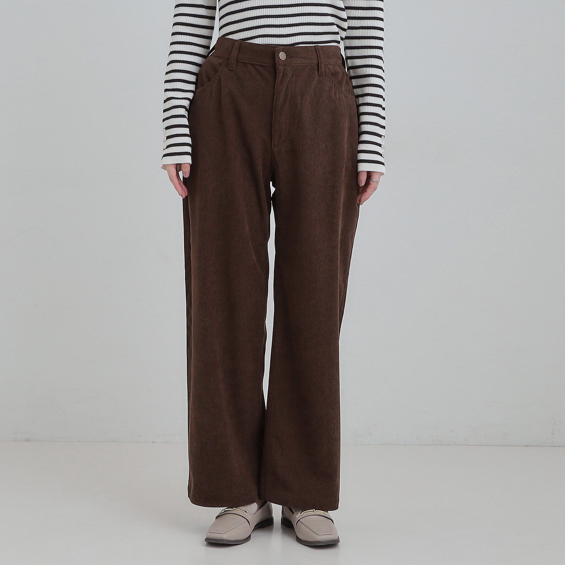 SHOO･LA･RUE「【洗濯機可/S-LL】コーデュロイ ワイドストレートパンツ」|その他|