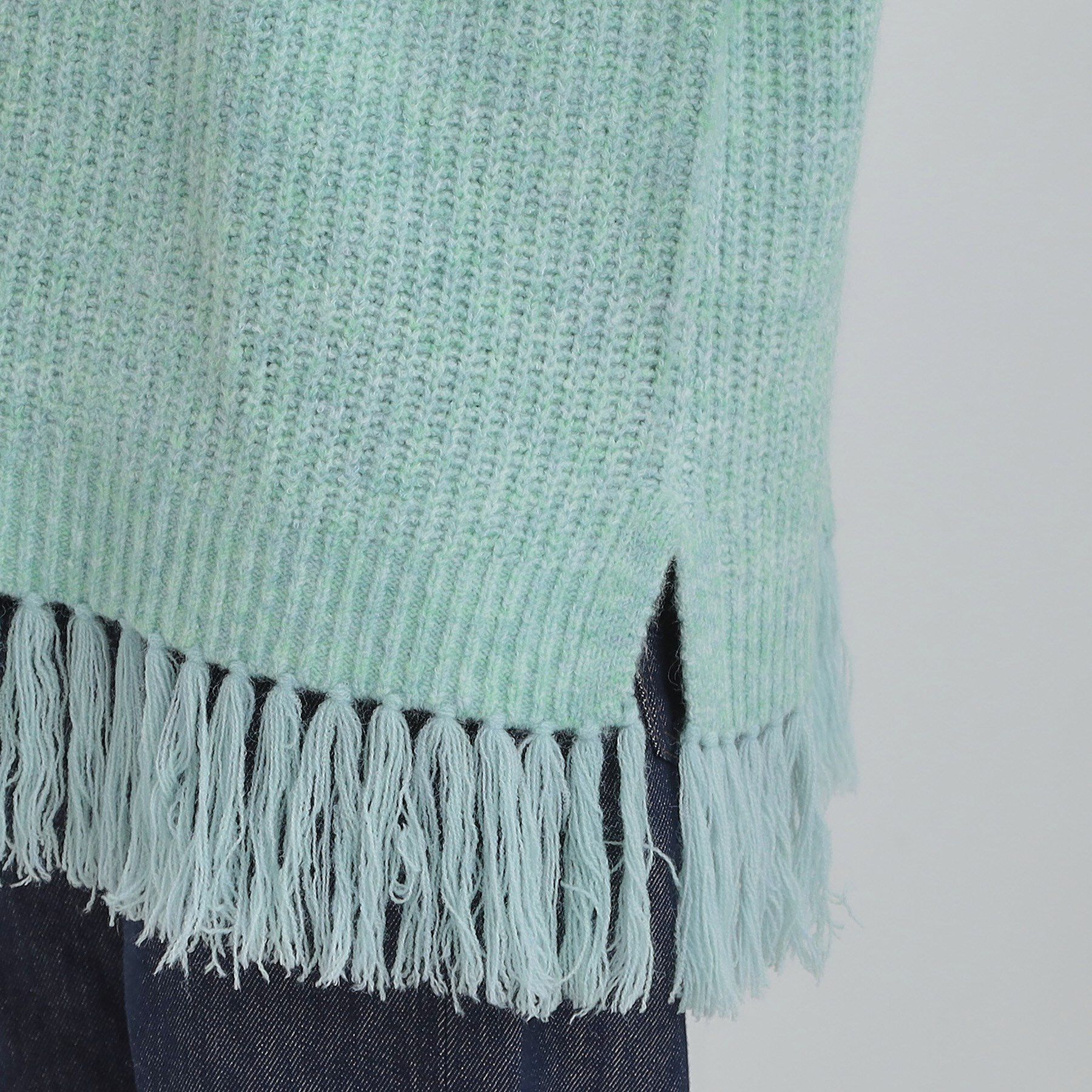 SHOO･LA･RUE「【S-LL】1枚で決まる 裾フリンジニット」|ニット・セーター|