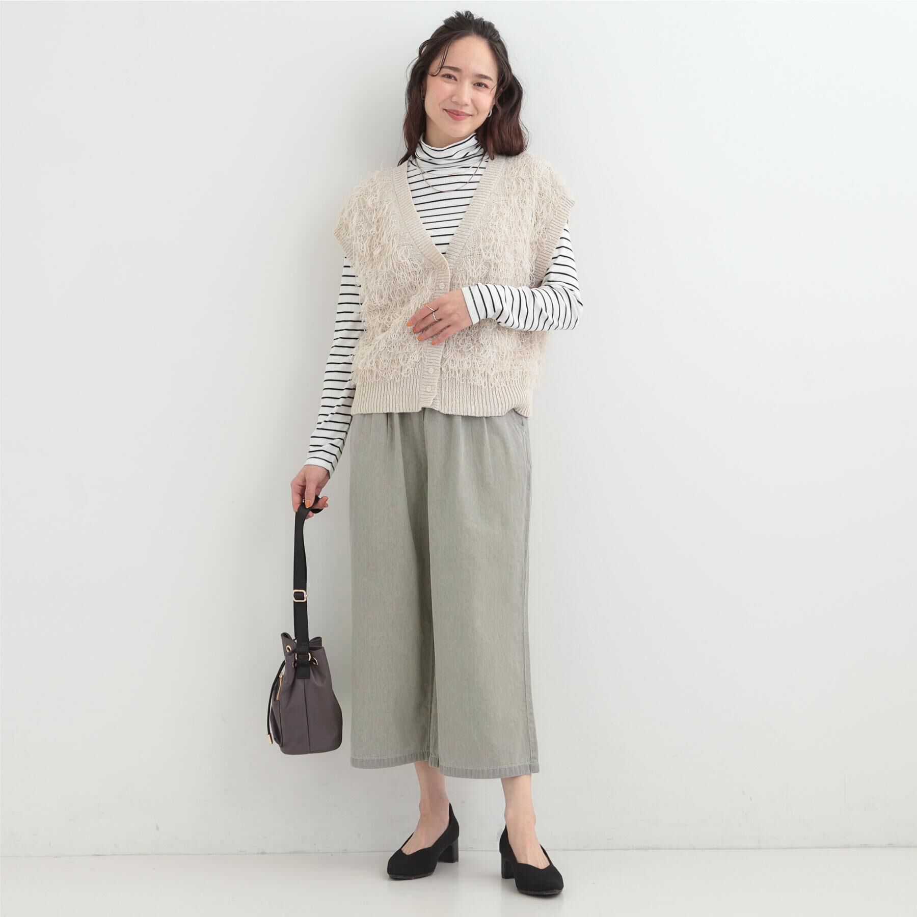 SHOO･LA･RUE「【ライトオンスデニム/着丈選べる】らくらくデニムイージーワイドパンツ」|デニム|