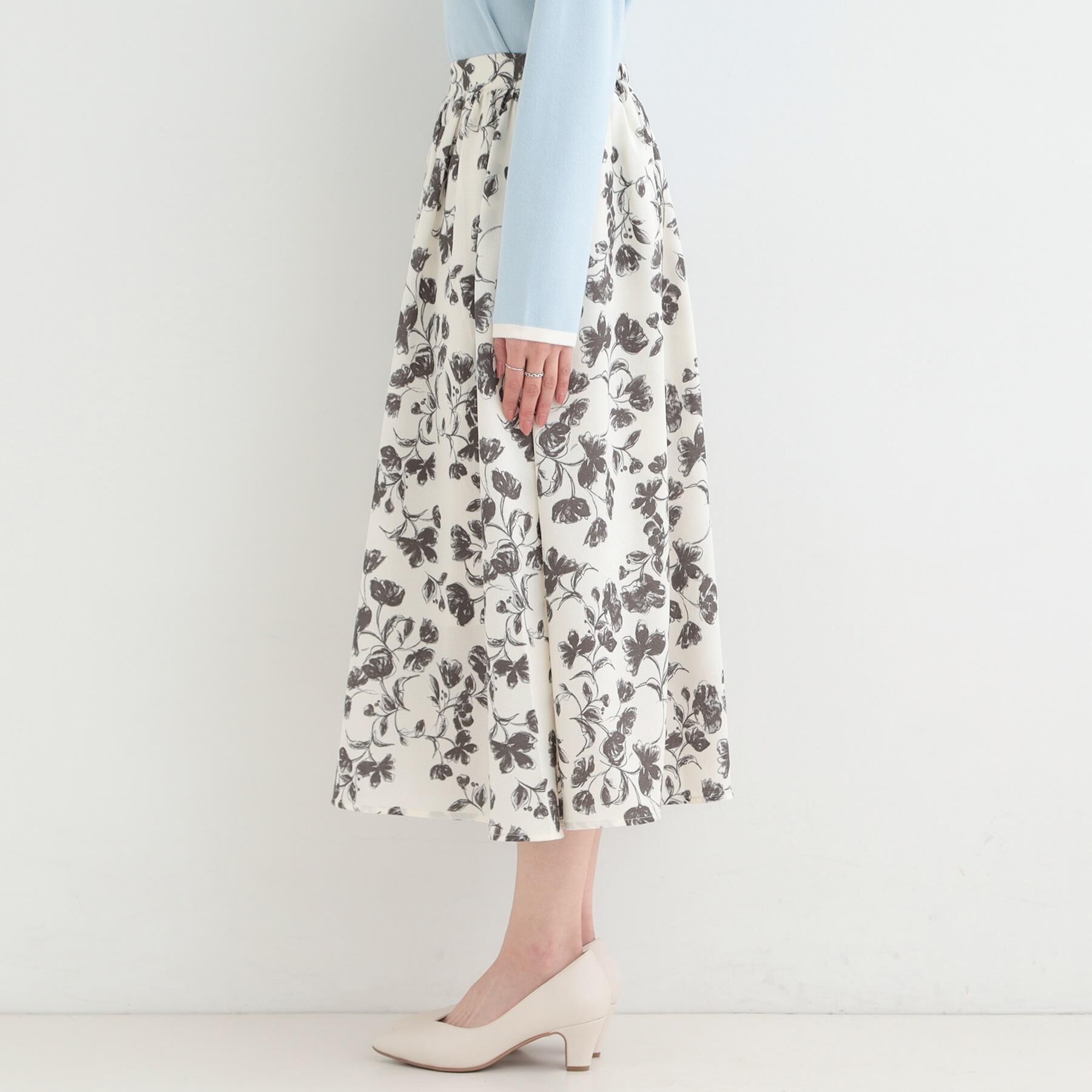 SHOO･LA･RUE「【着丈選べる】アソート柄フレアスカート」|スカート|