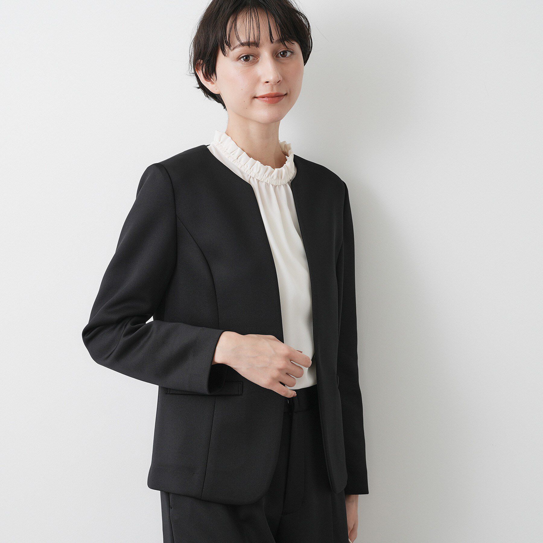 Dessin「【入卒/セレモニー/お仕事/セットアップ可能】ソフトボンディングジャケット」|ノーカラージャケット|