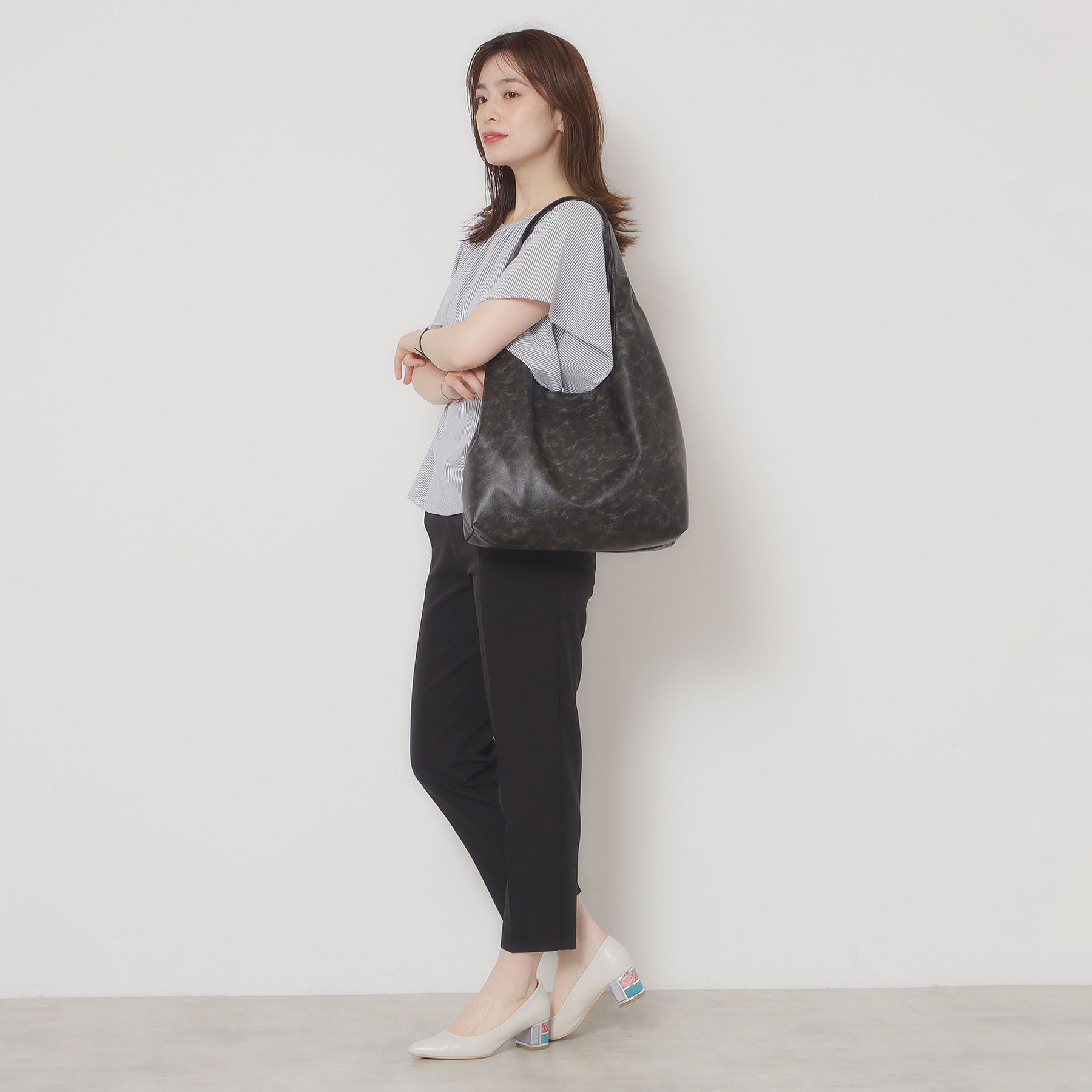 ITS&rsquo;DEMO「【A4対応】ヴィンテージ合皮ラウンドトート」|トートバッグ|