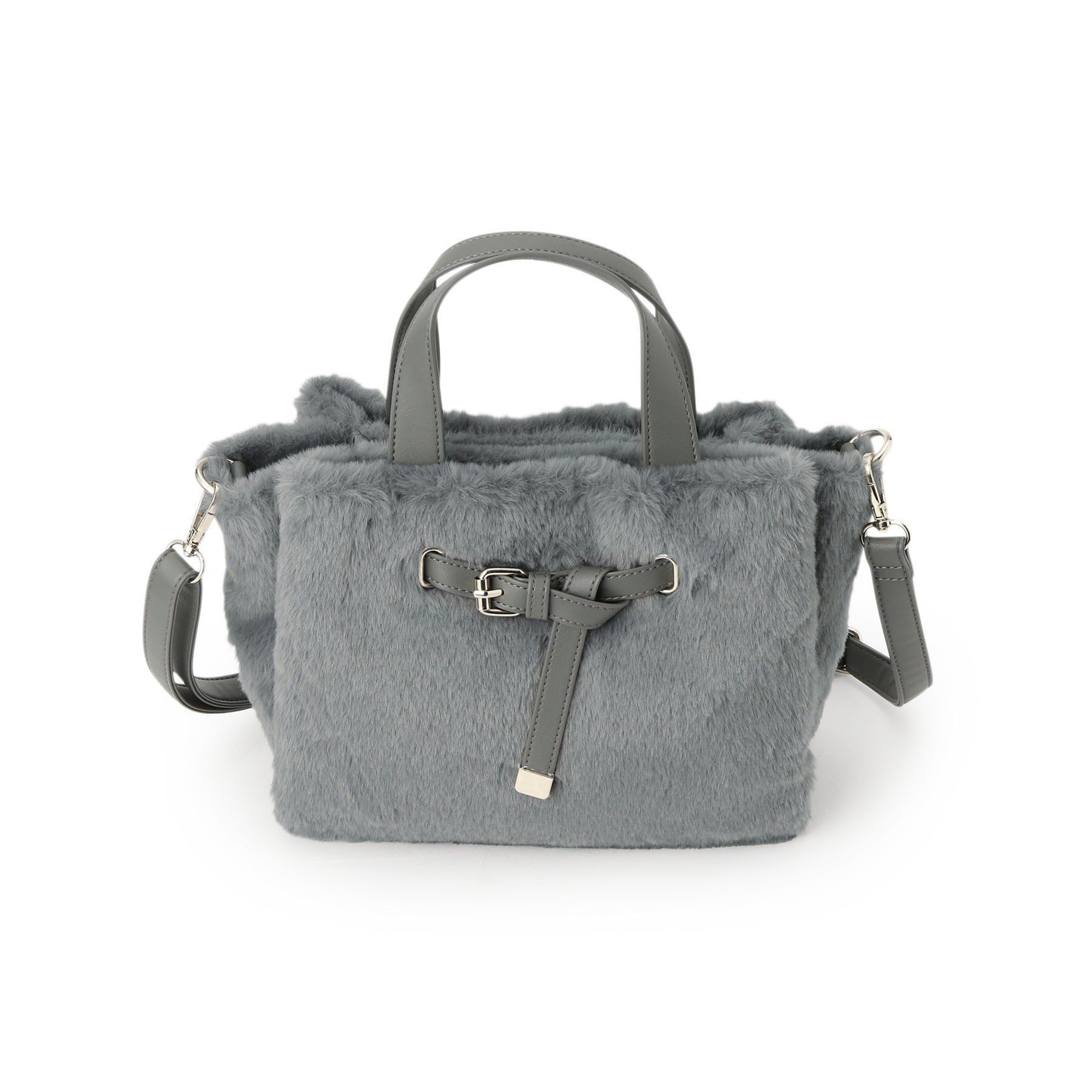 ITS&rsquo;DEMO「【5ポケット】ベルト飾り三層フェイクファートート」|ハンドバッグ|