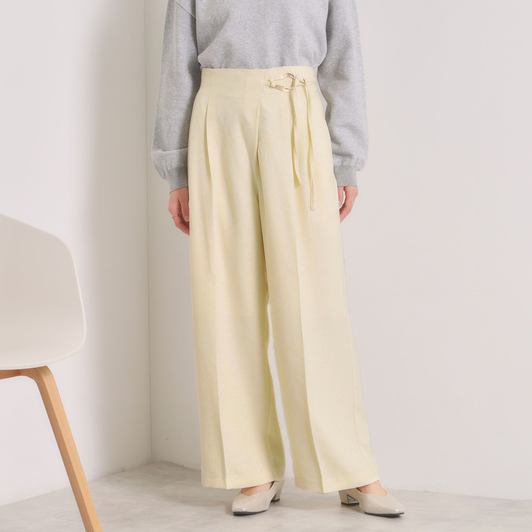 ITS&rsquo;DEMO「【手洗い可／ウエストゴム】ループベルトワイドパンツ」|その他|