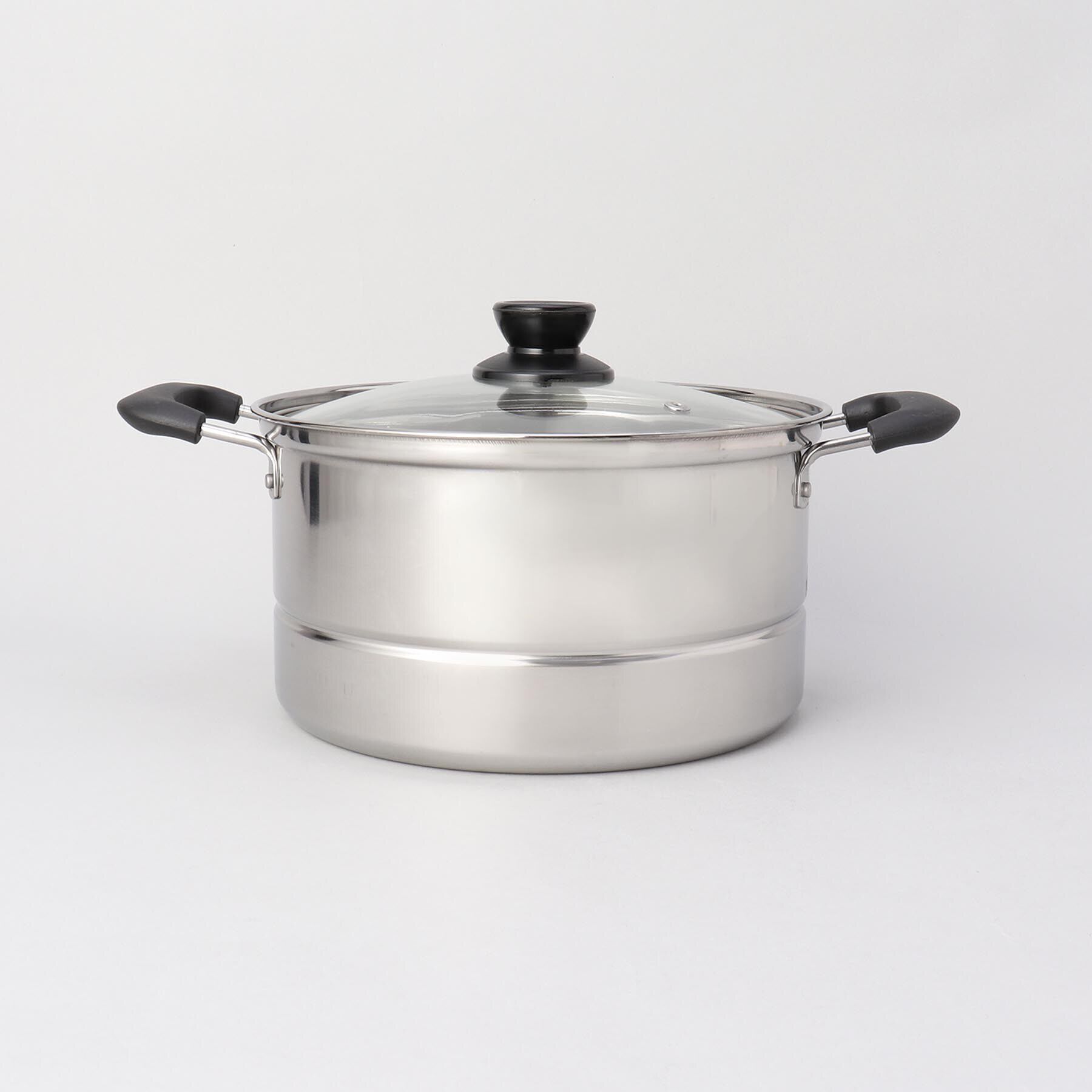 212 KITCHEN STORE「蒸し処 ステンレス製ガラス蓋付深型鍋22cm(目皿付)」|食器・キッチングッズ|