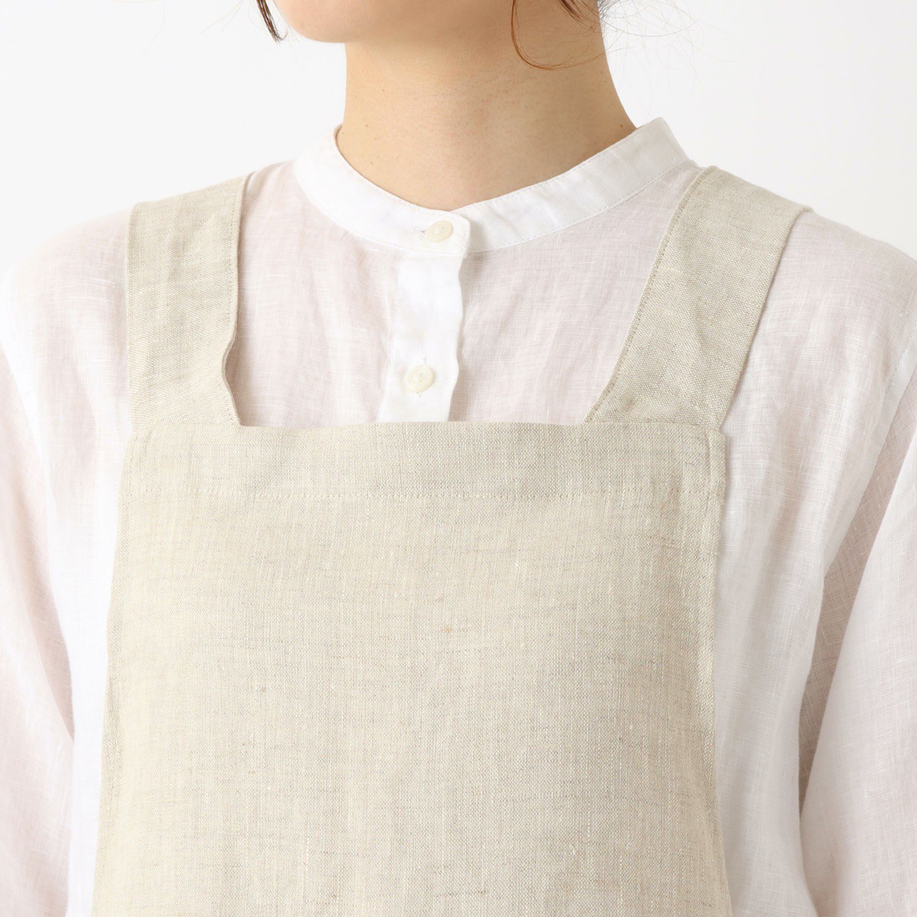 212 KITCHEN STORE「リネンバイカラースルーエプロン アズキ ＜LINEN&BASIC リネンアンドベーシック＞」|食器・キッチングッズ|