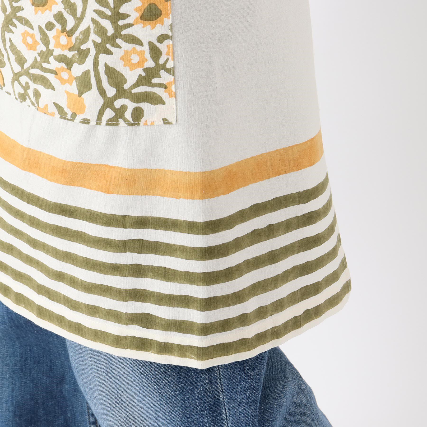 212 KITCHEN STORE「ブロックプリント カフェエプロン MU ＜212Kオリジナル＞」|食器・キッチングッズ|