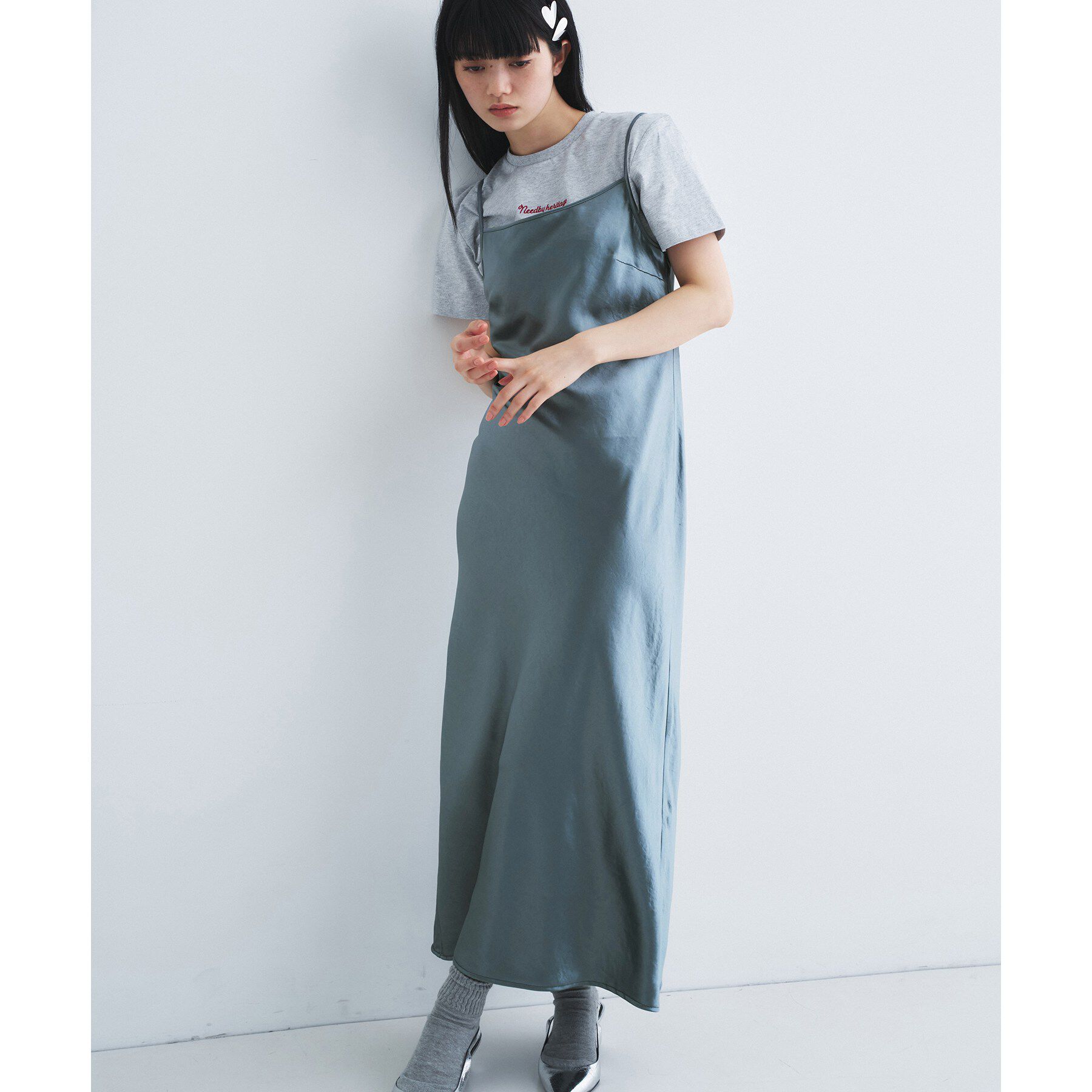 CODE A「satin cami dress」|ワンピース|ライトグレー(011