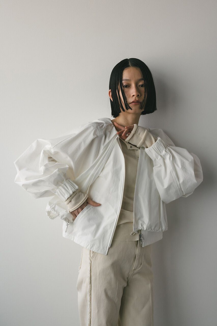 STYLEMIXER「レイヤーギャザーブルゾン」|ブルゾン・スタジャン|WHT