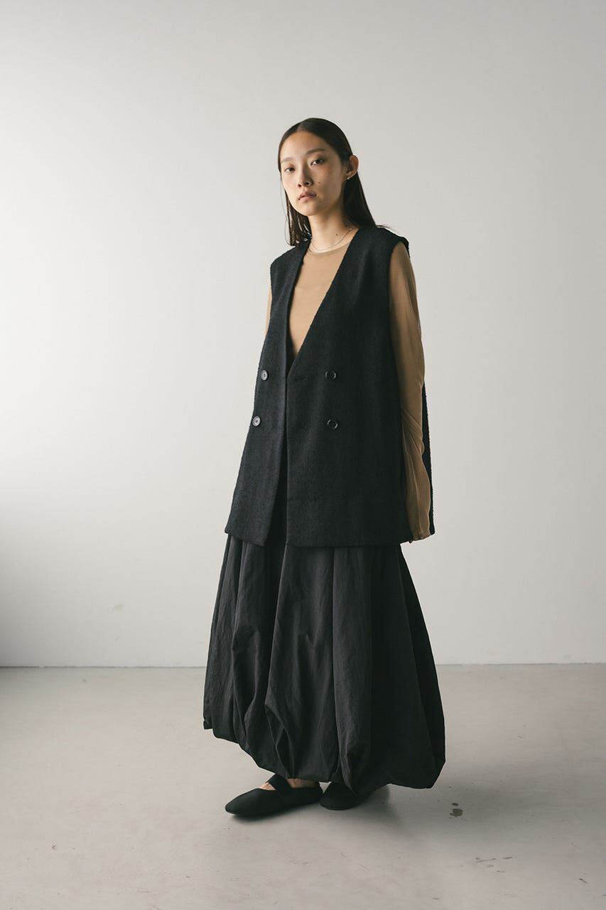 STYLEMIXER「ネップフレアベスト」|ダウンベスト・ベスト|BLK