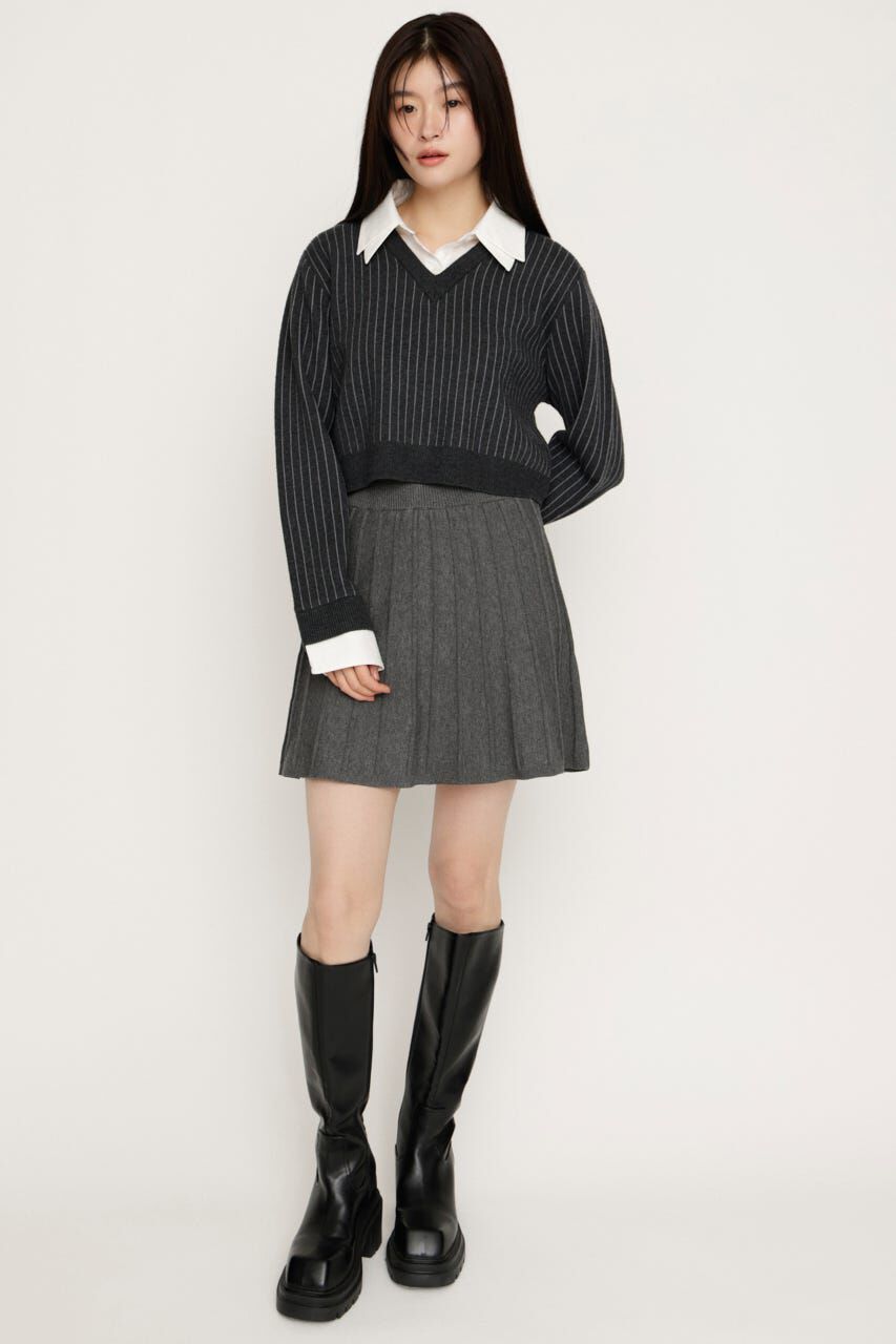 SLY「TUCK SLEEVE FLARE KNIT 2P」|ワンピース|