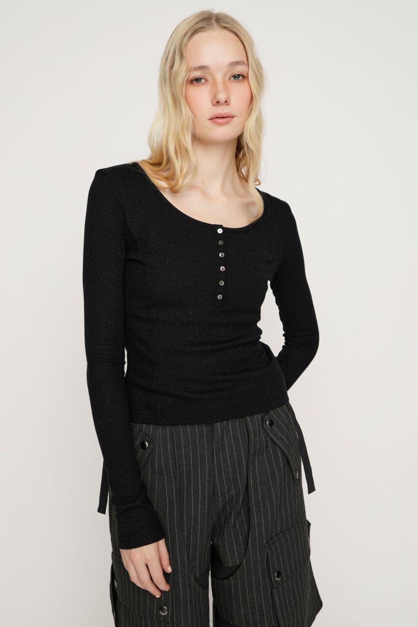 SLY「HENRY NECK CUT トップス」|Tシャツ・カットソー|