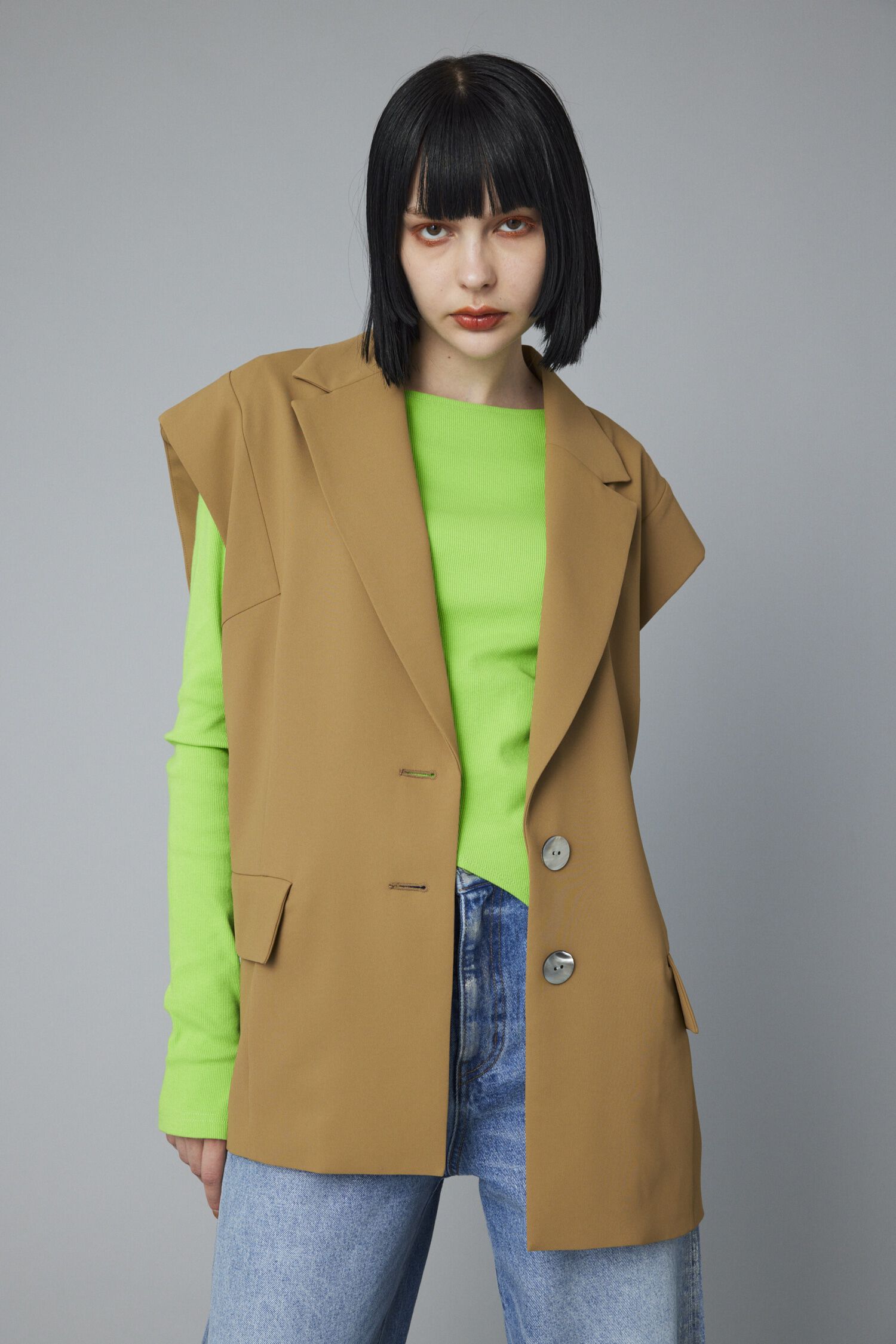 HeRIN.CYE「Over size vest」|ダウンベスト・ベスト|BEG