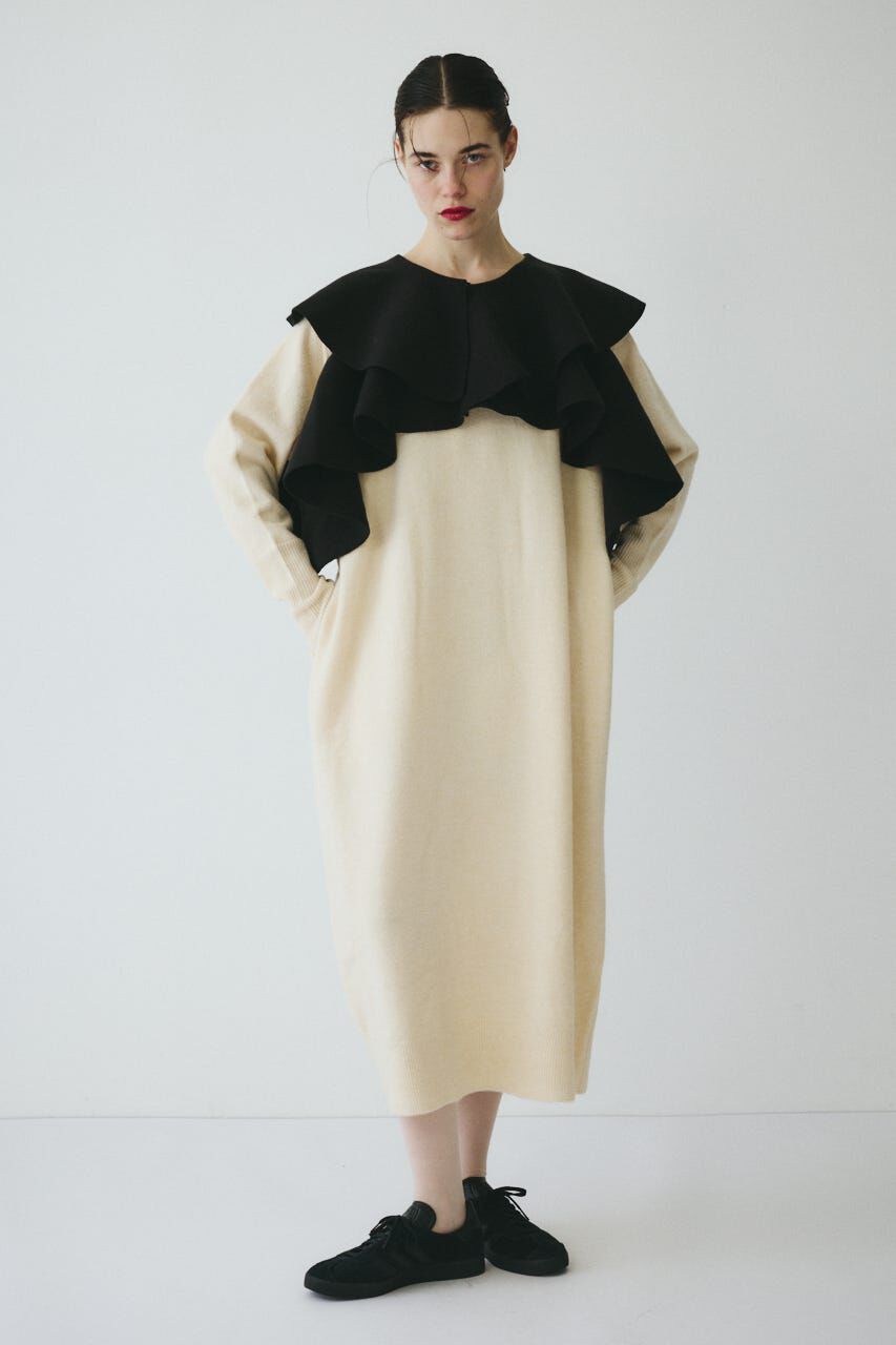 HeRIN.CYE「Ruffle knit dress」|ワンピース|O/WHT1