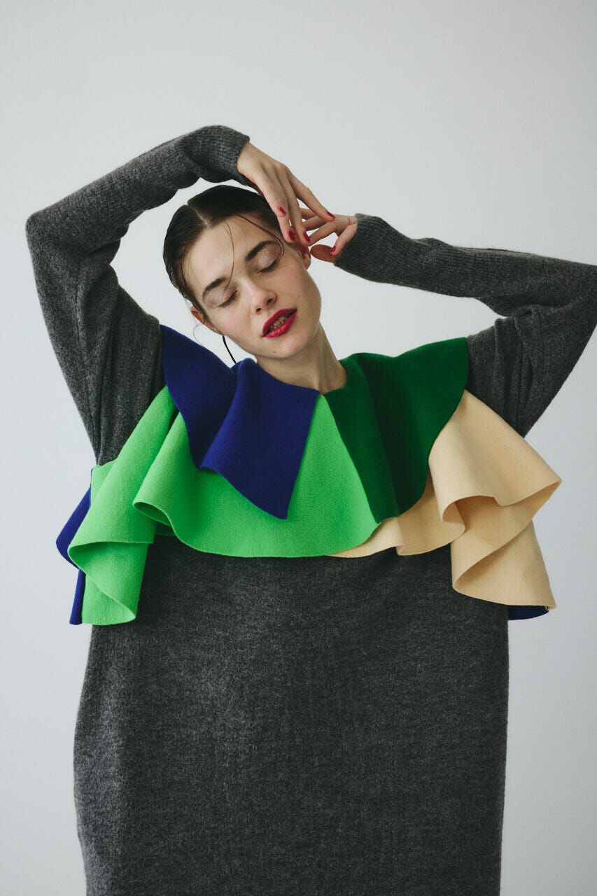 HeRIN.CYE「Ruffle knit dress」|ワンピース|