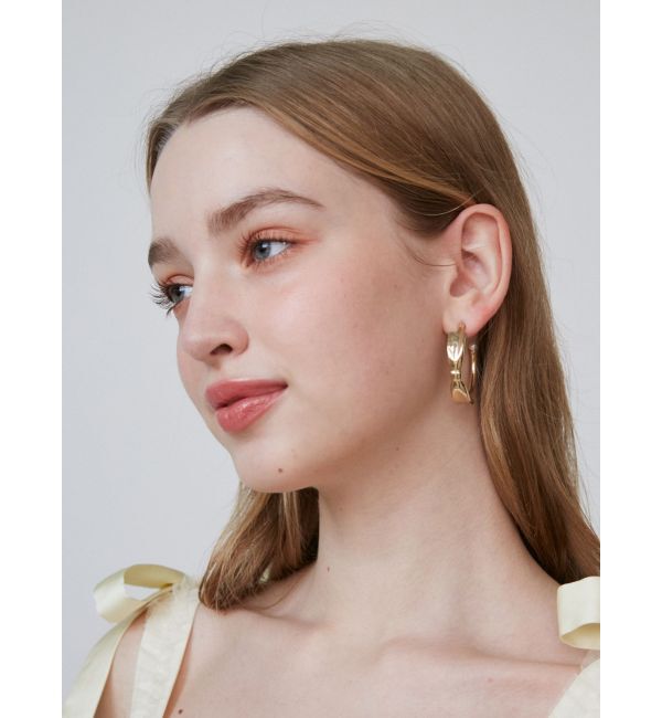 CALNAMUR「RIBBON HOOPE PIERCE/リボンフープピアス」|その他|
