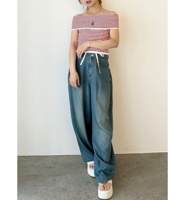 CALNAMUR「LAYERED LOOSE DENIM/レイヤードルーズデニム」|デニム|