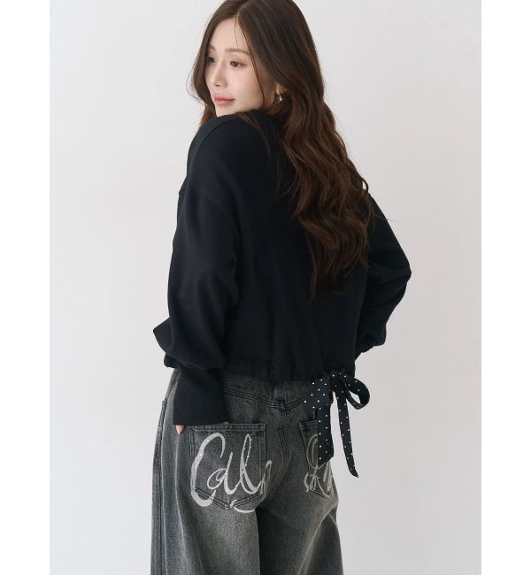 CALNAMUR「バックデザインワイドデニム」|デニム|