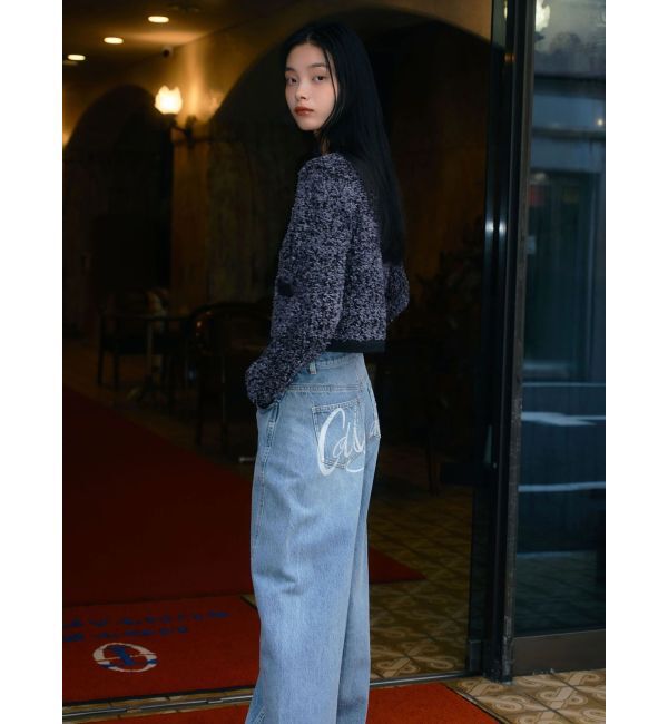 CALNAMUR「バックデザインワイドデニム」|デニム|