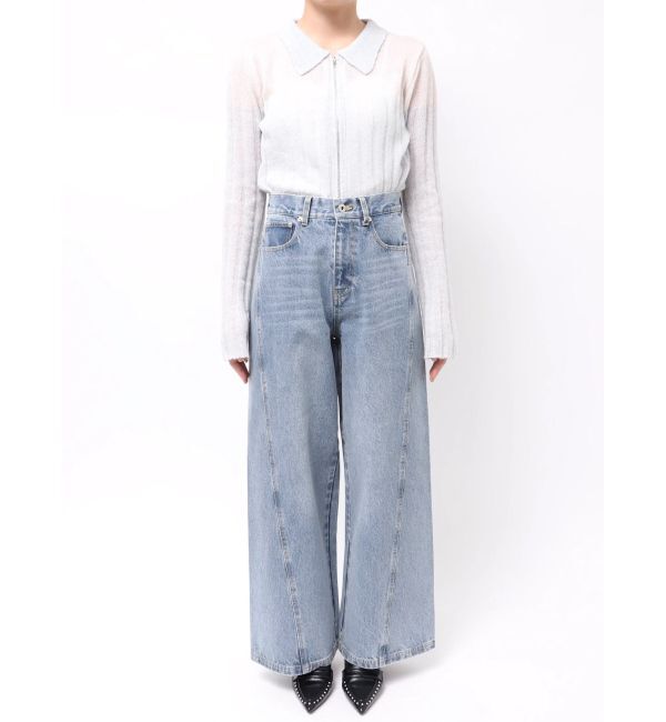 CALNAMUR「バックデザインワイドデニム」|デニム|