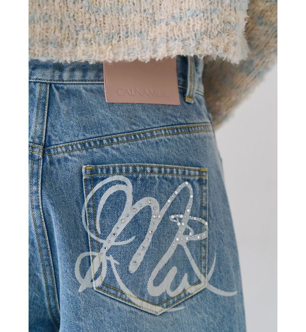 CALNAMUR「バックデザインワイドデニム」|デニム|