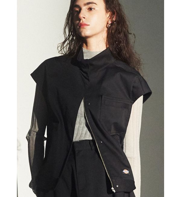 ELENDEEK「【Dickies&times;ELENDEEK】STAND ZIP VEST」|ダウンベスト・ベスト|ブラック