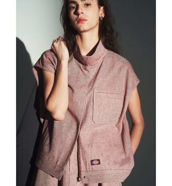 ELENDEEK「【Dickies&times;ELENDEEK】STAND ZIP VEST」|ダウンベスト・ベスト|ボルドー