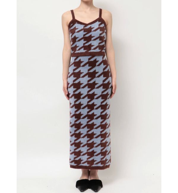 RESEXXY「ハウンドトゥースシャギーニットタンク【セットアップ着用可能】」|タンクトップ|