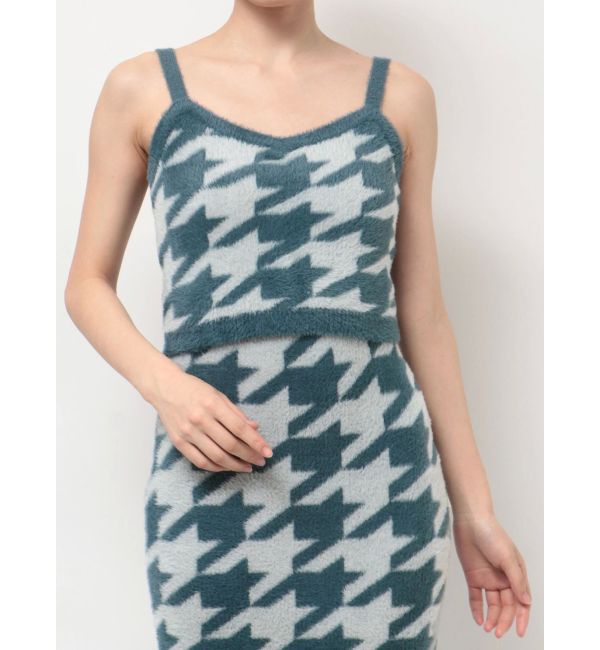 RESEXXY「ハウンドトゥースシャギーニットタンク【セットアップ着用可能】」|タンクトップ|