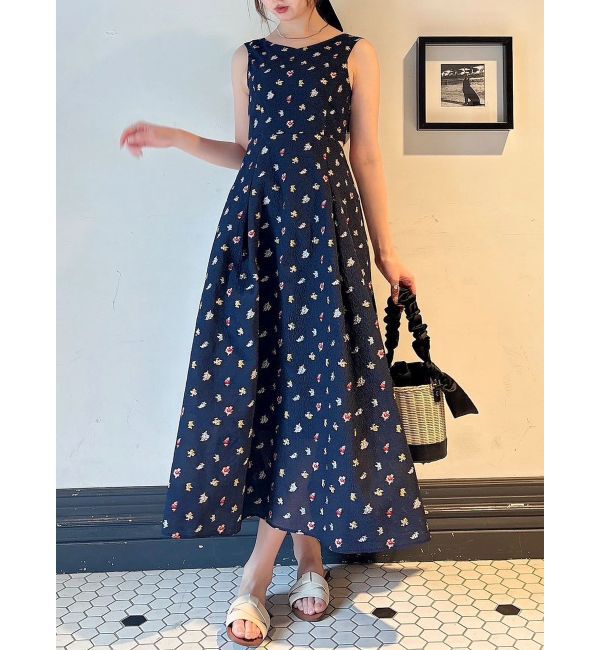 dazzlin「TOYジャカードカットアウトワンピース」|ワンピース|ネイビー