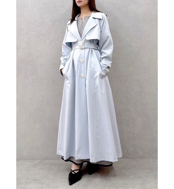 dazzlin「バックプリーツトレンチコート」|トレンチコート|ブルー