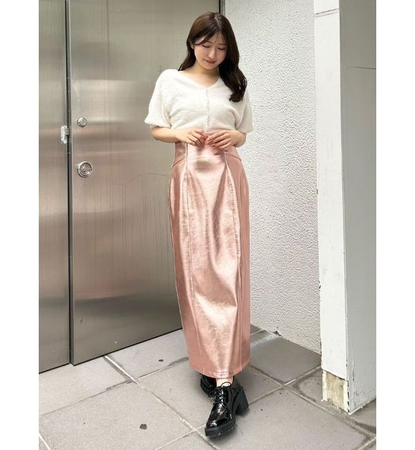 MERCURYDUO「2WAYキーネックミニシャギーコンパクトカーディガン」|カーディガン|