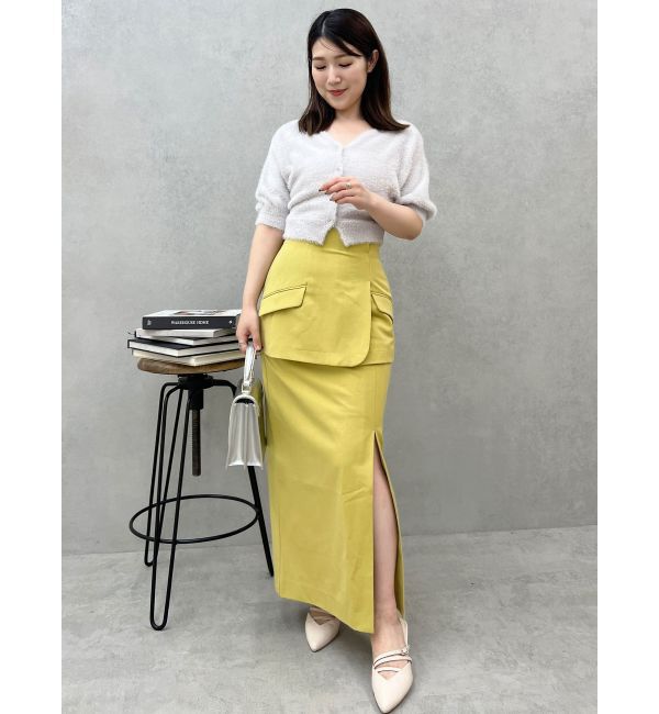 MERCURYDUO「2WAYキーネックミニシャギーコンパクトカーディガン」|カーディガン|